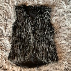 Black Faux Fur Vest